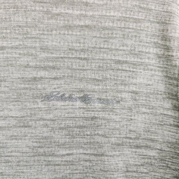 Eddie Bauer Shirt Mens S Gray 1/4 Zip Base Layer Grid Fleece Warmest Heavyweight - Picture 3 of 13